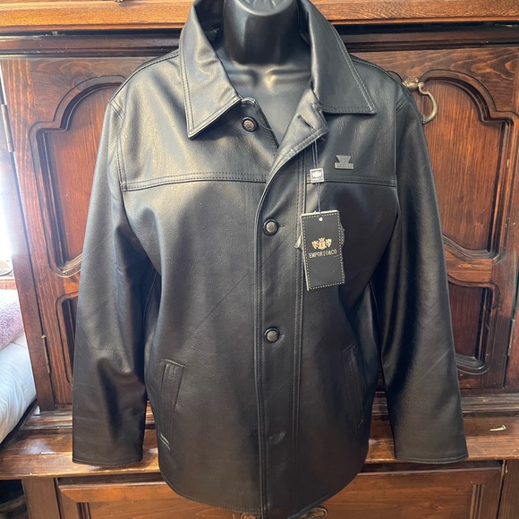 TWO DAYS SALE 👔👔👔 $89 Emporio & Co leather jacket. Brand New. Very elegant. - Picture 2 of 13